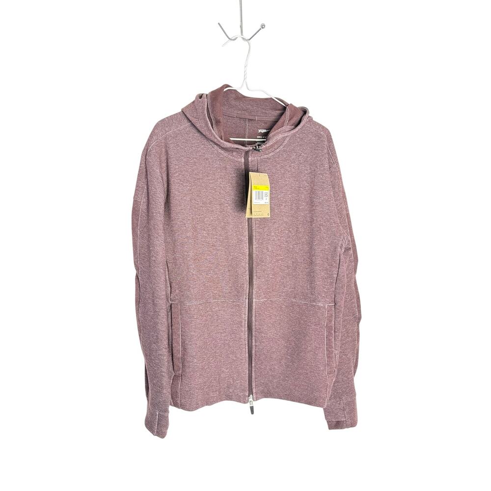 Nike Yoga Dri-FIT Mens Full Zip Hooded Jacket Size L Burgundy Heather NWT